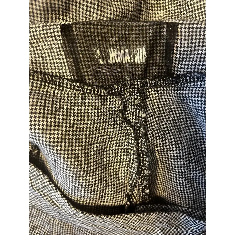 Reformation Pants Womens Size 10 Black White Houndstooth High Rise Wide Linen